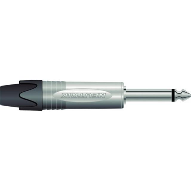 Jack professionale da 6.3 mm, 2 poli, contatti in nichel, guscio in nichel