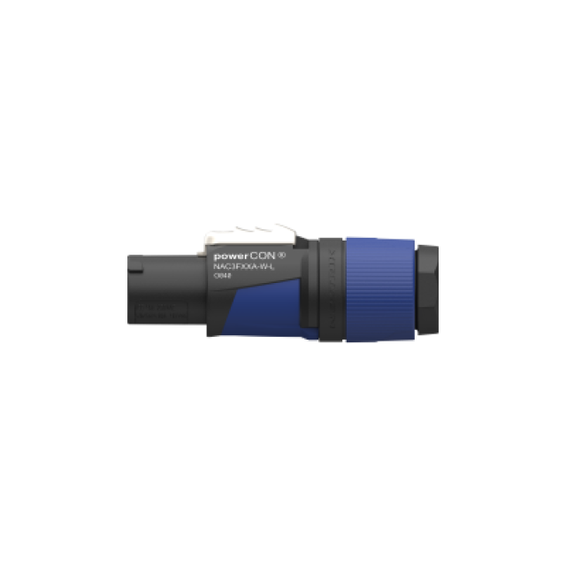 powerCON power-IN female connector for cable diameters 10 - 16 mm (blue)