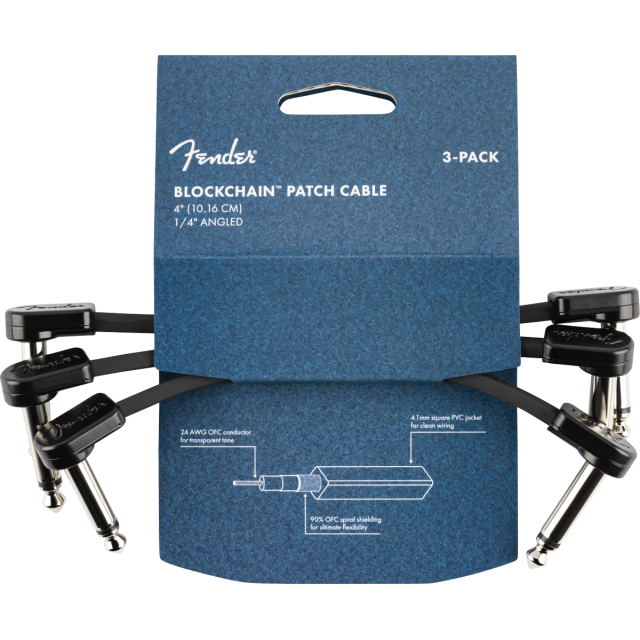 Blockchain 4" Patch Cable, 3-pack, Angle/Angle