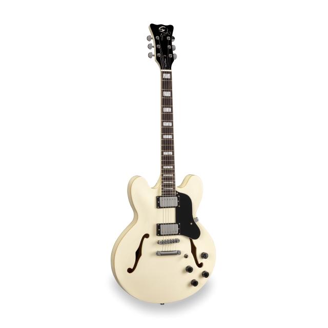 Double cutaway semi-acoustic guitar w/Humbuckers