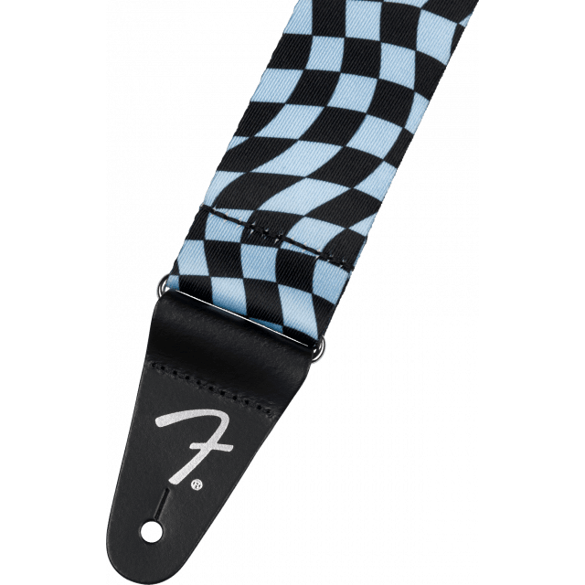 Wavy Checkerboard Polyester Strap, Blue