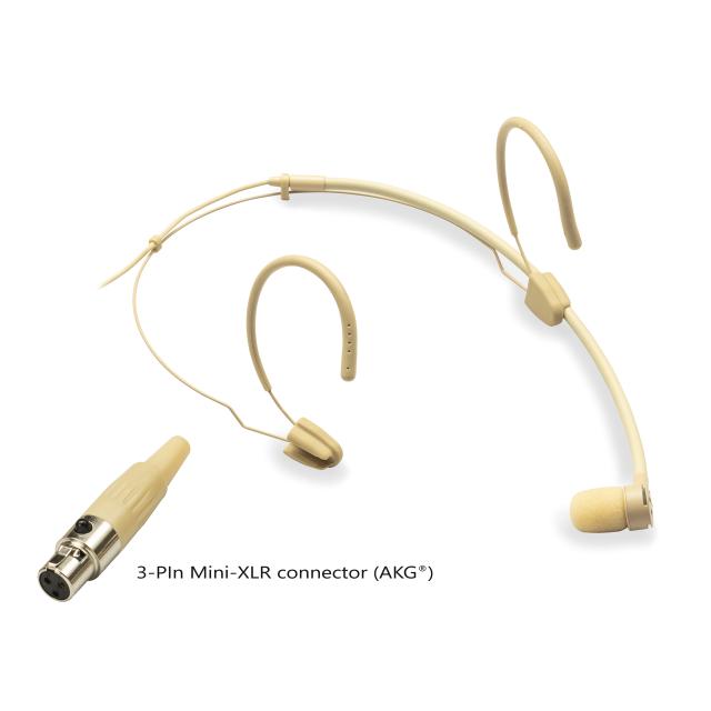 Mic. ad Archetto Cardioide, mini-XLR 3-Pin, Beige (tipo AKG®)