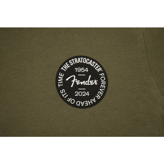 T-shirt Fender Stratocaster™ 70th Anniversary Badge Tee, Olive, XL