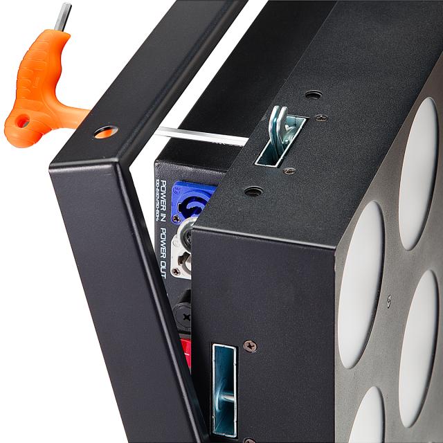 Set of 2x slim 16x30W RGB COB blinders with Flight case