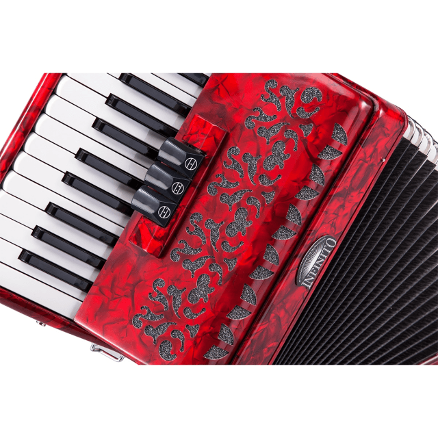 48 bass 26 keys accordion red perloid