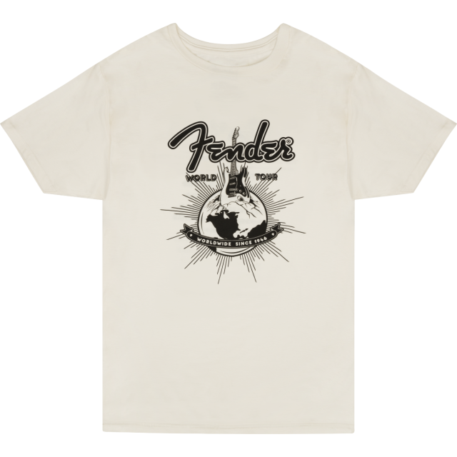 Fender® World Tour T-Shirt, Vintage White, M