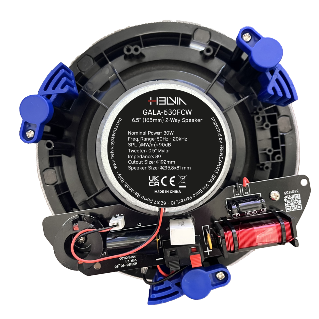 8ohm 6.5" 2-Way Ceiling Speaker with Frameless Grille, White