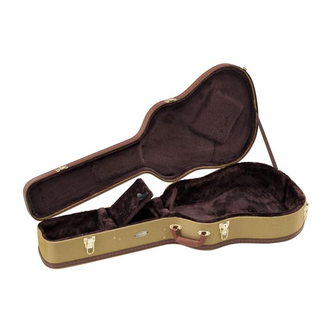 Archtop hardcase for classic guitar in tweed covering