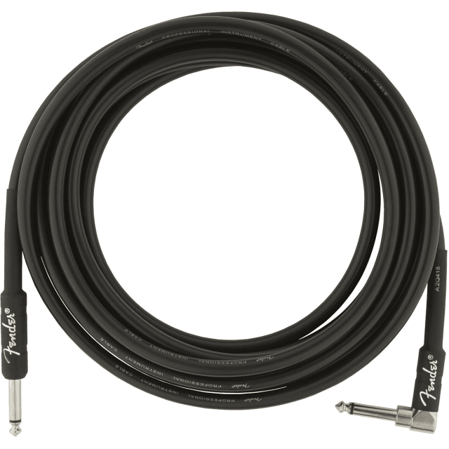 Professional Series Instrument Cables Straight/Angle 15' Black