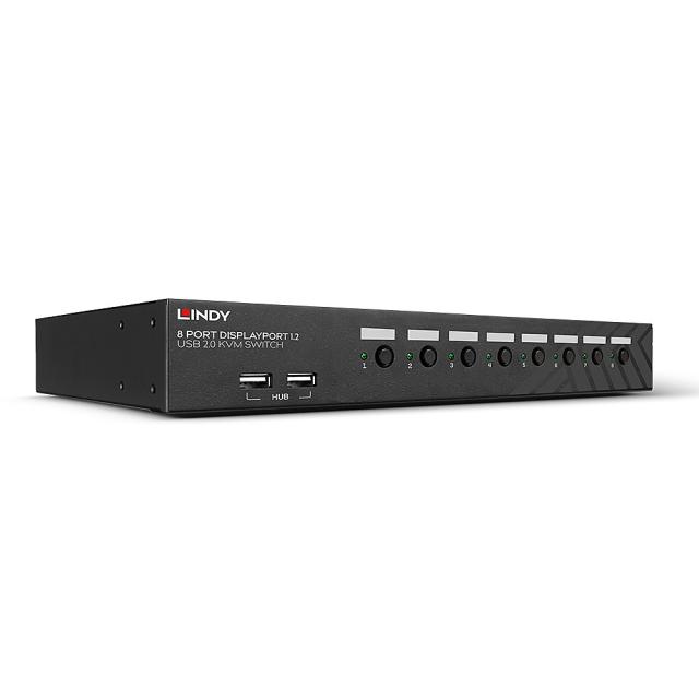 8 Port DisplayPort 1.2, USB 2.0 & Audio KVM Switch