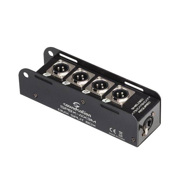 RJ45 DMX Split Box with 4 Male XLR channels multi-core system
