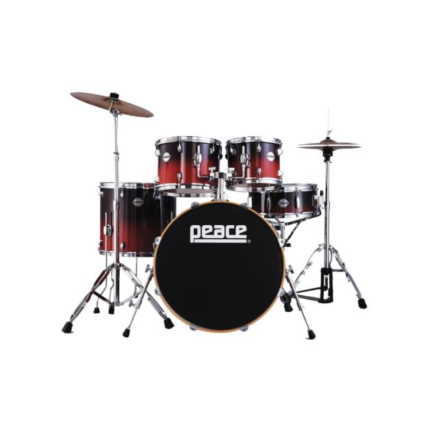 Drum Set 5 pcs in Acero e Mogano con finiture laccate speciali