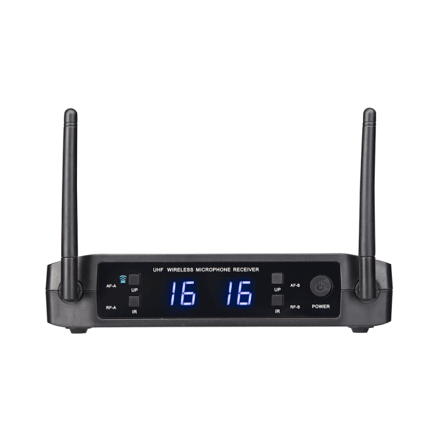 UHF Dual 16-Channel Wireless System with one handheld microphone and one headset UK plug