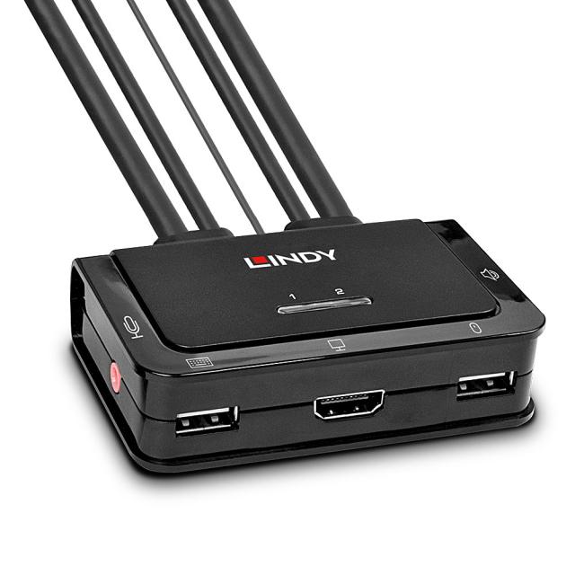 2 Port HDMI 4K60, USB 2.0 & Audio Cable KVM Switch