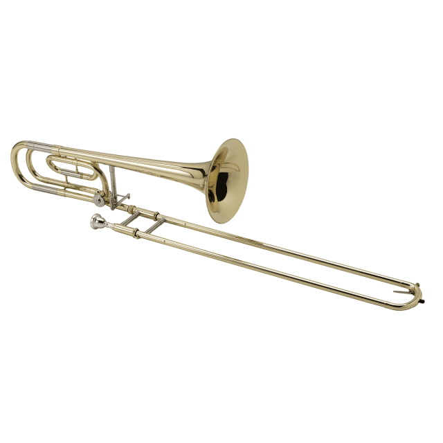 Trombone con ritorta in Fa  in Sib/fa con finitura laccata oro