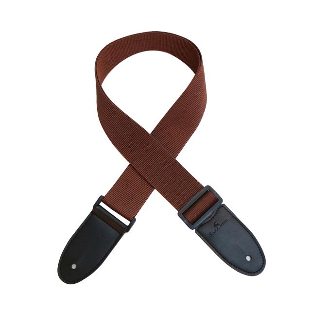 Tracolla per chitarra/basso in poliestere con terminali in pelle artificiale