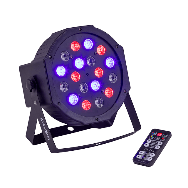 18x1W (6R, 6G, 6B) LED PAR Light with remote control