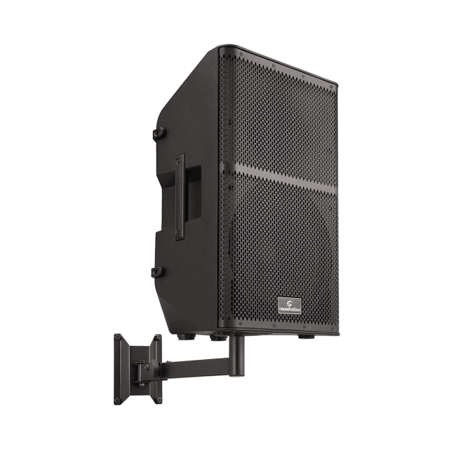 Wall mount speaker stand with inclination adjustment pin