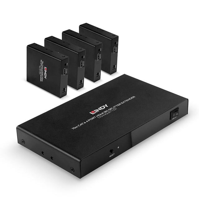 70m Cat.6 4 Port HDMI 4K60 & IR Splitter Extender