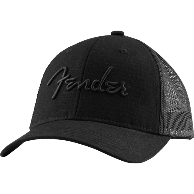 6 Panel Mesh Back Pick Pocket Hat, Black