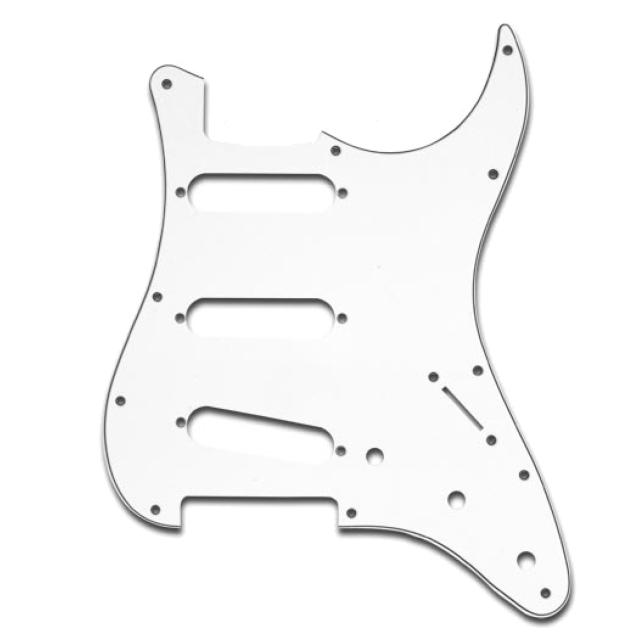 Pickguard for Stratocaster Guitar, Argent White, Single Layer