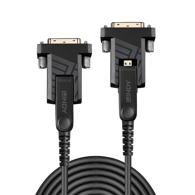 20m Fibre Optic Hybrid Micro-HDMI 4K60 Cable with Detachable HDMI & DVI Connectors