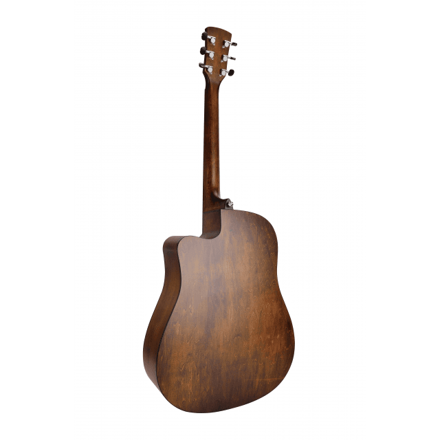Chitarra acustica Dreadnought 4/4 con top in abete masello, rosetta incisa e preamp