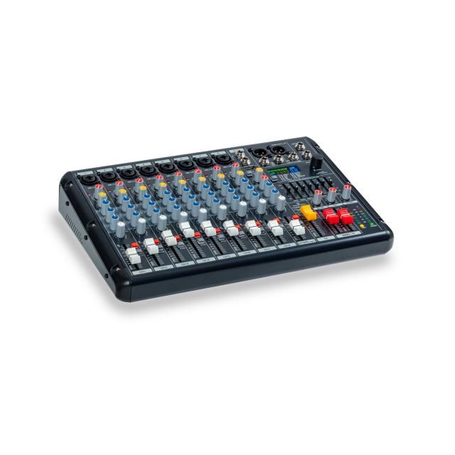 Mixer a 10 Canali con 8 Canali Mono e 1 Canale Stereo, Effetto 24 bit con 99 Preset, USB/BT, interfaccia PC