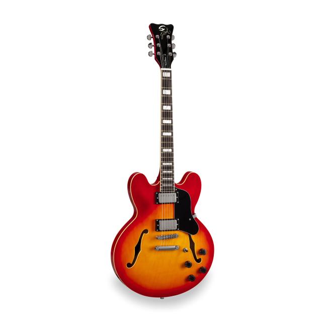Double cutaway semi-acoustic guitar w/Humbuckers