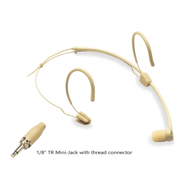 Cardioide Headset Microphone, 1.8” TS Mini-Jack with thread, Beige