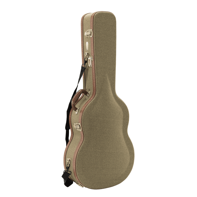Archtop hardcase for classic guitar in Snowflake covering