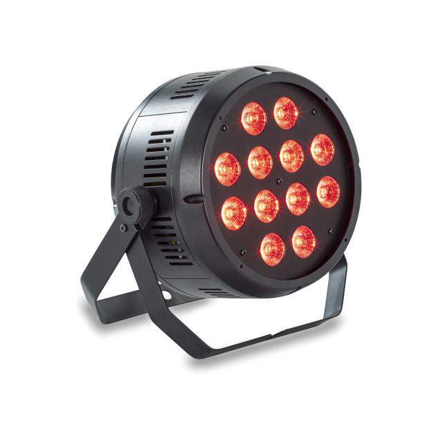 PAR per uso interno con 12 LED da 10W RGBW 4IN1 e apertura del fascio a 20°