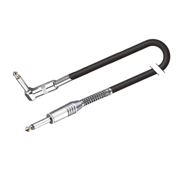 Unbalanced instrument cable 6.3mm Jack MONO - 6.3mm angled Jack MONO / 6mt