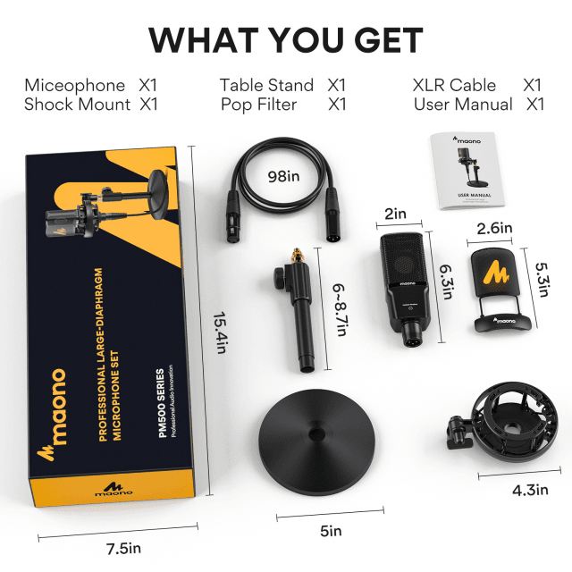 Microfono professionale a diaframma largo AU-PM500