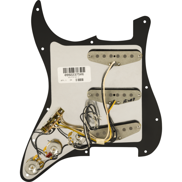 Pre-Wired Strat® Pickguard, Pure Vintage '65 w/RWRP Midde, Black11 Hole PG