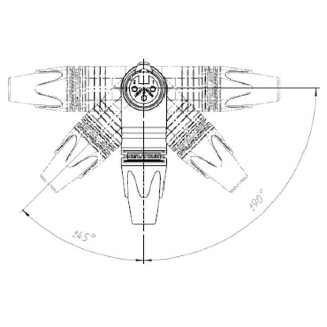 3-Pole Right-Angle Female XLR connector - Nickel