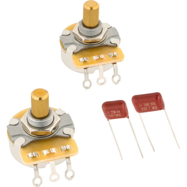 Telecaster® Solid Shaft Potentiometer and Capacitor Kit, 2-Pack