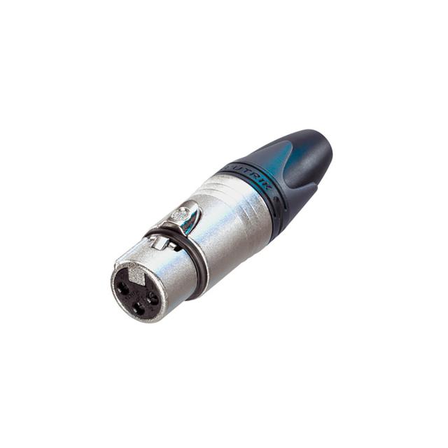 3 pole female XLR cable connector with Nickel housing and silver contacts