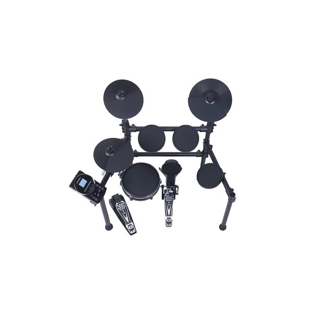 Batteria elettronica compatta ed elegante con snare MESH da 10" a 2 zone ed espandibiltà a 2 Crash e 4 Tom.