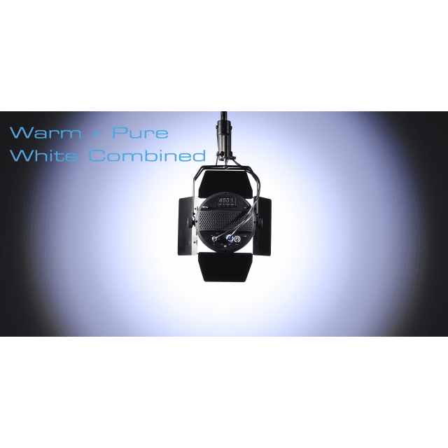 PAR per uso interno a LED da 200W Bianco Caldo + Puro con alette e apertura del fascio a 60°